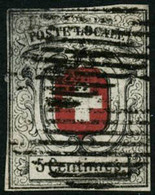 Oblit. N°7 5c Noir Et Rouge, Légèrement Peluré Au Verso - B - Sonstige & Ohne Zuordnung
