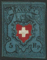 Oblit. N°14 5r Bleu-foncé, Noir Et Rouge - TB - Altri & Non Classificati