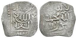 REINO DE GRANADA. Nasaríes. 1/2 Dirham. Anónimo. Malaqa (Málaga). V.2195; R. Lorente 62. Ar. 0,33g. MBC-. Rara. - Islamic