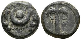 BARIA. Semis. 200-100 A.C. Villaricos (Almería). A/ Ureus Con Disco Solar Y Entre Dos Serpientes. R/ Palmera Con Dos Rac - Keltische Münzen