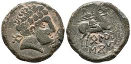 BELAISCOM. As. 120-20 A.C. Zona De Navarra-Aragón. A/ Cabeza Masculina A Izquierda, Detrás Letra Ibérica Be, Delante Del - Keltische Münzen
