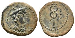 CARMO. Cuadrante. 80 A.C. Carmona (Sevilla) A/ Cabeza De Mercurio A Derecha. R/ Caduceo, A Derecha Tres Puntos. FAB-473a - Keltische Münzen