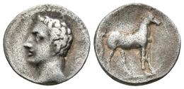 CARTAGONOVA. 1/4 Shekel. 220-205 A.C. Cartagena (Murcia). A/ Cabeza Masculina A Izquierda. R/ Caballo Parado A Derecha.  - Gauloises