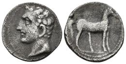 CARTAGONOVA. 1/2 Shekel. 220-205 A.C. Cartagena (Murcia). A/ Cabeza Masculina A Izquierda. R/ Caballo Parado A Derecha.  - Gallië