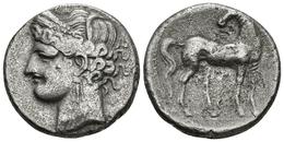 ZEUGITANIA. Shekel. 264-241 A.C. Carthago. A/ Cabeza De Tanit Coronada Con Grano. R/ Caballo Parado, Cabeza Vuelta. SNG  - Gauloises