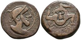 ILIBERRI. As. 150-20 A.C. Granada. A/ Busto Con Casco A Derecha Delante Palma. R/ Triskeles Rodeada De Puntos, Debajo En - Celtic