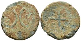 KETOVION-SALACIA. As. 150-100 A.C. Alcácer Do Sal (portugal). A/ Dos Crecientes Acodados Con P En El Derecho. R/ Cruz Co - Keltische Münzen