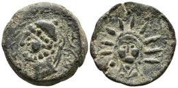 MALACA. As. 200-20 A.C. Málaga. A/ Cabeza De Vulcano A Izquierda, Detrás Tenazas. R/ Cabeza De Helios De Frente Rodeado  - Keltische Münzen