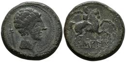 SAITI. As. 120-20 A.C. Xátiva (Valencia). A/ Cabeza Masculina A Derecha, Detrás Cetro. R/ Jinete Con Palma A Derecha, De - Keltische Münzen