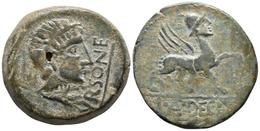 URSONE. As. 50 A.C. Osuna (Sevilla). A/ Cabeza Masculina A Derecha, Delante URSONE Subrayada. R/ Esfinge A Derecha, Deba - Keltische Münzen