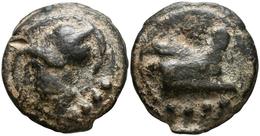 ACUÑACIONES ANONIMAS. Aes Grave. Triens. 225-217 A.C. Roma. A/ Cabeza De Marte-Minerva A Izquierda, Detrás Cuatro Puntos - República (-280 / -27)