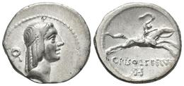 L. CALPURNIUS PISO FRUGI. Denario. 61 A.C. Roma. A/ Busto De Apolo Laureado A Derecha, Detrás Corona Con Lazos Colgando. - Republic (280 BC To 27 BC)