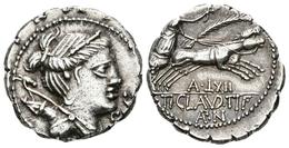 TI. CLAUDIUS NERO. Denario. 79 A.C. Roma. A/ Busto De Diana A Derecha, Portando Arco Y Carcaj En Las Espaldas, Delante S - Republic (280 BC To 27 BC)