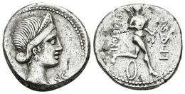 L. PLAETORIUS L. F. CESTIANUS. Denario. 67 A.C. Roma. A/ Busto Drapeado Con Diadema De Juno Moneta A Derecha, Detrás MON - República (-280 / -27)
