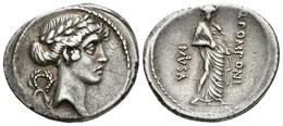 Q. POMPONIUS MUSA. Denario. 66 A.C. Roma. A/ Busto De Apolo Laureado A Derecha, Detrás Corona De Laurel. R/ La Musa Poly - République (-280 à -27)