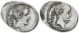 Q. SERVILIUS CAEPIO (M. JUNIUS) BRUTUS. Denario. 54 A.C. Roma. A/ Cabeza De L. Junius Brutus A Derecha, Detras BRVTVS. R - Repubblica (-280 / -27)