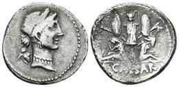 JULIO CESAR. Denario. 46-45 A.C. Ceca Militar Móvil (Hispania). A/ Cabeza De Venus A Derecha Usando Stephane Y Cupido De - Sonstige & Ohne Zuordnung