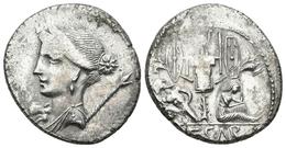 JULIO CESAR. Denario. 46-45 A.C. Ceca Militar Móvil (Hispania). A/ Busto Drapeado De Venus A Izquierda, Delante Lituus Y - Altri & Non Classificati