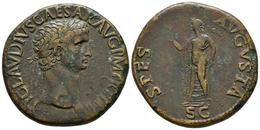 CLAUDIO. Sestercio. 41-50 A.C. Roma. A/ Busto Laureado A Derecha. TI CLAVDIVS CAESAR AVG P M TR P IMP. R/ Spes Avanzando - Other & Unclassified