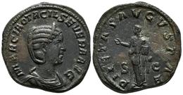 OTACILIA SEVERA. Sestercio. 244-249 D.C. Roma. A/ Busto Laureado Y Drapeado A Derecha. MARCIA OTACIL SEVERA AVG. R/ Pied - Otros & Sin Clasificación