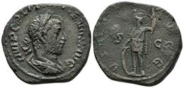 GALIENO. Sestercio. 253-254 D.C. Roma. A/ Busto Laureado A Derecha. IMP C P LIC GALLIENVS AVG. R/ Virtus Estante A Izqui - Other & Unclassified