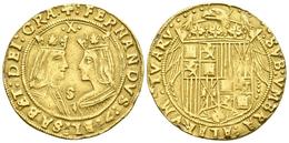 REYES CATOLICOS. Doble Excelente. (1474-1504). Sevilla, X Acotada Por Puntos. Cal-78. Au. 6,86g. MBC+. - Other & Unclassified