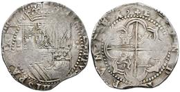 FELIPE II. 8 Reales. S/D. Potosí. Leyenda Del Anverso Con P En Lugar De R, HISPANIAPUM Y Siete Flores De Lis En Las Arma - Otros & Sin Clasificación