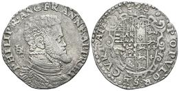 FELIPE II. 1/2 Ducado. S/D. Nápoles IBR. Con El Título De Rey De Inglaterra. Vti-349; Mir 160; Pannuti-Riccio 5. Ar. 14, - Other & Unclassified