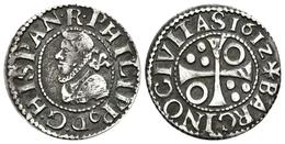 FELIPE III. 1/2 Croat. 1612. Barcelona. Cal-5345. Ar. 1,53g. MBC+. - Other & Unclassified