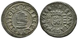 FELIPE IV. 4 Maravedís. 1663. Burgos R. Cal-1270; J.S. M-33. Ae. 0,99g. MBC+. - Otros & Sin Clasificación