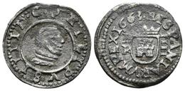 FELIPE IV. 4 Maravedís. 1663. Burgos R. Variante Con PHILIPVS. Cal-1270; J.S. M-No Cita. Ae. 0,99g. MBC-. Muy Rara. - Other & Unclassified