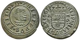 FELIPE IV. 16 Maravedís. 1663. Burgos R. Busto Grande. Cal-1249; J.S. M-4. Ae. 4,64g. EBC. - Autres & Non Classés