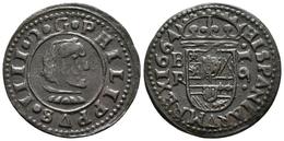 FELIPE IV. 16 Maravedís. 1664. Burgos R. Cal-1250; J.S. M-7 Var. Ae. 3,69g. MBC+. - Otros & Sin Clasificación