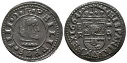 FELIPE IV. 16 Maravedís. 1664. Burgos R. Cal-1250; J.S. M-7 Var. Ae. 3,69g. MBC+. - Altri & Non Classificati
