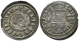 FELIPE IV. 16 Maravedís. 1663. Segovia BR. Cal-1512; J.S. M-527. Ae. 4,11g. Conserva Gran Parte Del Plateado Original. E - Other & Unclassified