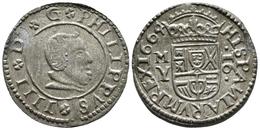 FELIPE IV. 16 Maravedís. 1664. Madrid Y. N Invertida En Reverso. Cal-1406; J.S. M-411, Mal Descrito. Ae. 4,06g. Conserva - Other & Unclassified