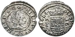 FELIPE IV. 16 Maravedís. 1664. Madrid Y. N Invertida En Reverso. Cal-1406; J.S. M-414. Ae. 4,38g. Conserva El Platedo Or - Other & Unclassified