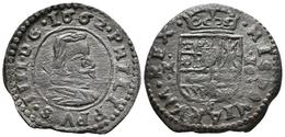 FELIPE IV. 16 Maravedís. 1662. Trujillo M. Busto Estrecho. Cal-1631; J.S. M-692. Ae. 3,42g. MBC. - Autres & Non Classés