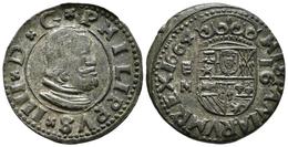 FELIPE IV. 16 Maravedís. 1664. Valladolid M. Jirones Abiertos A Izquierda. Cal-1674; J.S. M-824. Ae. 4,55g. MBC. - Other & Unclassified