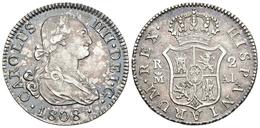 CARLOS IV. 2 Reales. 1808. Madrid AI. Cal-980. Ar. 5,90g. Preciosa Pátina. EBC-/MBC+. - Other & Unclassified