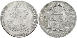 CARLOS IV. 8 Reales. 1790. Potosí PR. Busto De Carlos III Y Ordinal IV. Cal-711. Ar. 26,68g. Tipo Flan Grande Y Erosione - Other & Unclassified