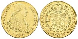 CARLOS IV. 2 Escudos. 1794. Madrid MF. Cal-328. Au. 6,77g. MBC+. - Otros & Sin Clasificación