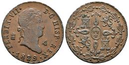 FERNANDO VII. 4 Maravedís. 1829. Segovia. Cal-1712. Ae. 5,22g. MBC+. - Other & Unclassified