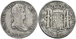 FERNANDO VII. 8 Reales. 1816. Lima JP. Cal-484. Ar. 26,86g. MBC-. - Other & Unclassified
