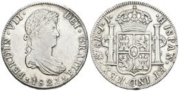 FERNANDO VII. 8 Reales. 1821. México JJ. Cal-565. Ar. 26,87g. Golpe En El Canto. MBC+. - Other & Unclassified