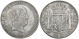 FENANDO VII. 20 Reales. 1823. Madrid SR. Tipo Cabezón. Cal-517. Ar. 26,89g. MBC+. - Otros & Sin Clasificación