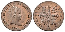 ISABEL II. 1 Maravedí. 1842. Segovia. Cal-567. Ae. 1,27g. Brillo Original. SC. - Other & Unclassified