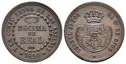 ISABEL II. 1 Décima De Real. 1850. Segovia. Cal-581. Ae. 3,76g. EBC. - Other & Unclassified