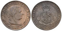 ISABEL II. 2 1/2 Céntimos De Escudo. 1868. Barcelona OM. Cal-641. Ae. 6,39g. EBC. - Otros & Sin Clasificación