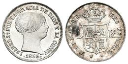 ISABEL II. 1 Real. 1853. Barcelona. Cal-398. Ar. 1,42g. Brillo Original. SC-. - Autres & Non Classés